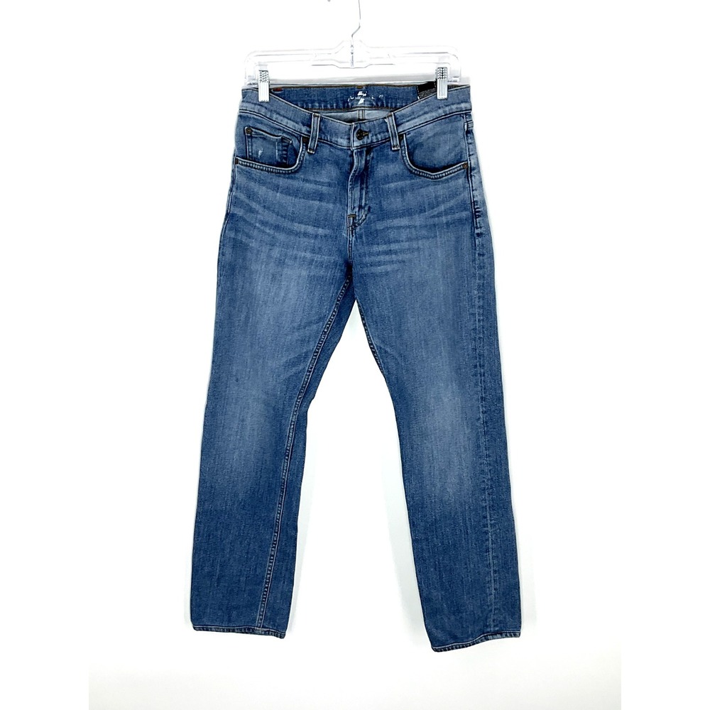 7 for all Mankind Jeans Womens 31x 26 Blue Denim Straight Leg Mid Rise Denim